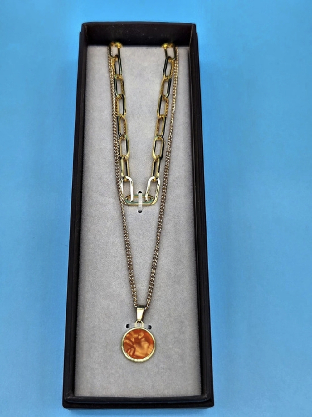 Linea Uomo 2 PC Necklace Set Gold-Tone 2-Piece Necklace Set NWT